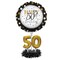 Party Central Pack of 4 Black and Gold "Happy 50th Birthday" Party Balloon Centerpiece Kit 24"